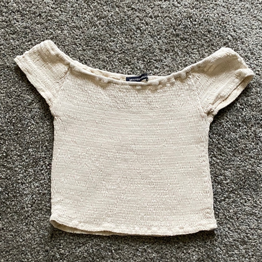 Brandy Melville Smocked Off the Shoulder Top | OS - Picture 2 of 2